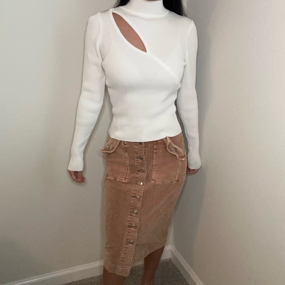 Forever 21 White Cowl Neck Sweater